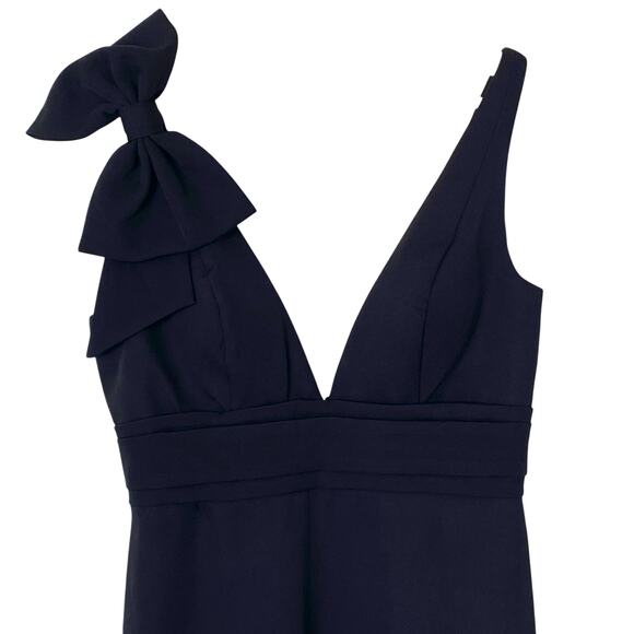 MAC DUGGAL Sleeveless V Neck Bow Detail Mermaid Maxi Gown NWT Black, Size 10 - Picture 7 of 16